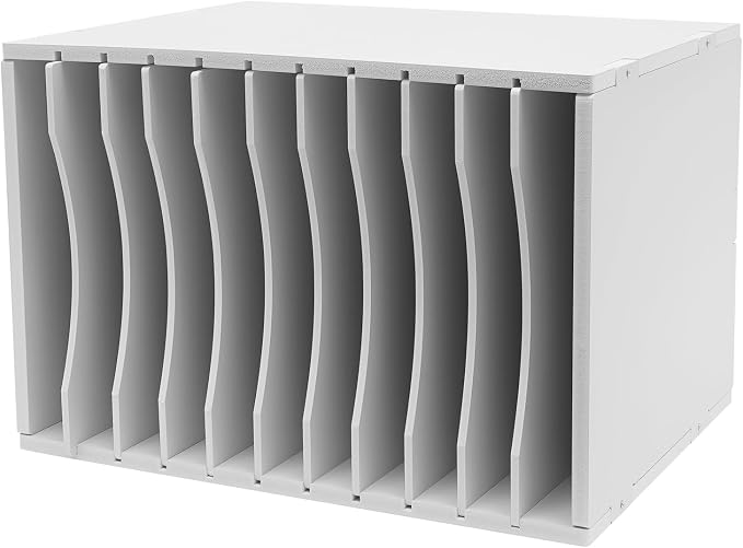 GUEYYSAN Vertical File Storage Rack, 11-Compartment Desktop Sorter Documents Box - Image 5