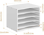 Bamjoy Bamboo 5 Tier Desktop Organizer, Paper Organizer Mail Sorter, File - Image 3