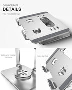 Tablet Stand Holder with Thickened 360°Rotating Base Dual Rod Adjustable - Image 6