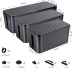 Cable Organizer Box Set of Three, Power Cover Cord Holder Surge Protector - Image 2