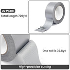TOMAIX 22 Rolls Heavy Duty Duct Tape Bulk, 720 Yards, Waterproof & Strong - Image 2