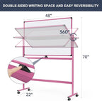 Rolling Whiteboard, 48x32 Inches Dry Erase Board - Image 3
