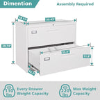 MIIIKO 2 Drawer Lateral File Cabinet - Image 3