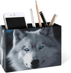 Famame White Wolf Blue Eyes Pencil Holder by Famame
