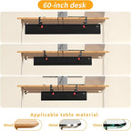 SUREUP9 No Drill Under Desk Cable Management Tray, Fabric Cable Management - Image 8