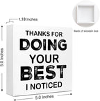 WUZYOU Workplace Wooden Block Sign "Thanks - Image 2
