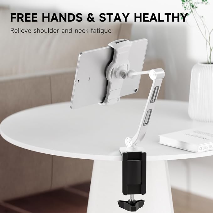 suptek Aluminum Tablet Desk Mount Stand 360° Flexible Cell Phone Holder - Image 3