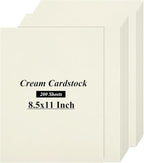 QTLCOHD 200 Sheets Cream Cardstock 8.5 x 11 Off White Cardstock 110lb Ivory by WelcomeToQTLCOHD
