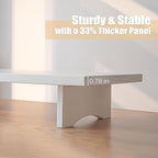 ROCDEER Bamboo Dual Monitor Stand Riser White, 2-Tier Desk Monitor Riser - Image 9