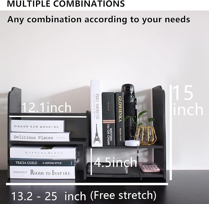 YGYQZ Adjustable PVC Desktop Organizer Storage Rack - Image 6