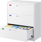 PEUKC 3 Drawer File Cabinet, Lateral Filing Cabinets by PEUKC