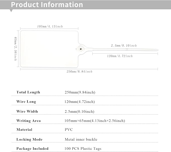 100 Plastic Shipping Tags - Image 3