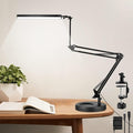 NOEVSBIG LED Desk Lamp with Clamp, 2-in-1 Clamp on Desk Lamps with Base by NOEVSBIG