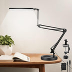 NOEVSBIG LED Desk Lamp with Clamp, 2-in-1 Clamp on Desk Lamps with Base by NOEVSBIG
