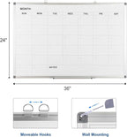 Comix Magnetic Dry Erase Calendar Whiteboard, 36 x 24 Inches Monthly Calendar - Image 2