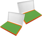 2 Pack Plastic Case Stamp Pad Large Size, Olive Green Color by ZIGEL