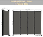 MAYOLIAH 4 Panel Room Divider Screen 6Ft Tall Foldable Privacy Dividers Indoor - Image 5