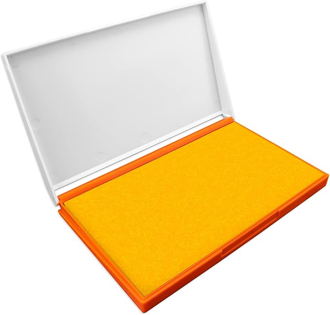 Plastic Case Stamp Pad Large Size, Dark Yellow Color by ZIGEL