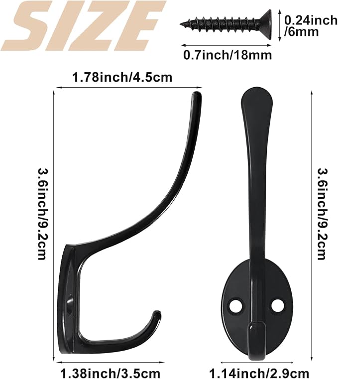 Homanu 10 Pack Coat Hooks Wall Mounted - Image 5