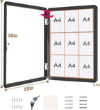 Mifuro 38"x28" Enclosed Bulletin Board, Lockable Weather-Resistant Aluminum - Image 5