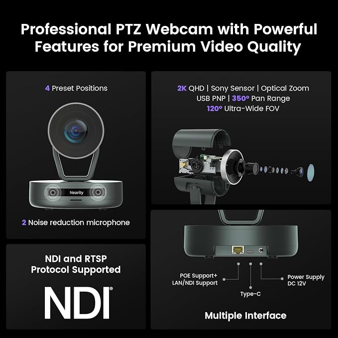NEARITY 2K Conference Room Camera System, 2X Scalable Conference Speakerphones - Image 3