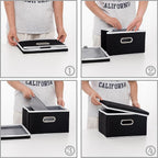 PRANDOM Storage Boxes with Lids Fabric Collapsible Storage Bins Organizer - Image 5
