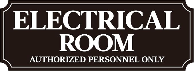 Electrical Room Door Sign for Business，Self-Adhesive Durable Modern Electrical by LUHIMO
