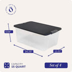 HOMZ 4-Pack Secure Latch, 15 Quart, and Office Organization - Image 4