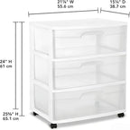 Wide 3 Drawer Cart White - Image 3