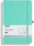 POPRUN A5 Lined Journal Notebooks, Leather Hardcover Thick Notebook by POPRUN