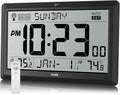 Wall Clock Atomic with Indoor Outdoor Temperature Battery Powered, Easy Reading by Hodik