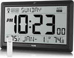 Wall Clock Atomic with Indoor Outdoor Temperature Battery Powered, Easy Reading by Hodik