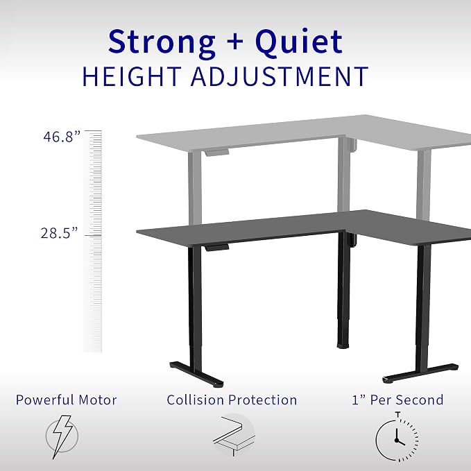 VIVO Electric Corner 63 x 47 inch L-Shaped Standing Desk, Memory Height - Image 3