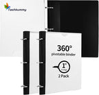 Tashkummy 360° Pivotable 3 Ring Binder, Upgraded Foldable Binders 1 inch 2 Pack by 360%C2%B0PivotableBinderNotebook