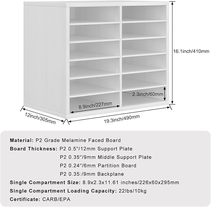 PAG Countertop Mail Sorter Organizer, Wooden Literature Organizer, Student - Image 2