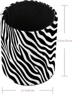Leather Pen Holder for Desk Zebra Print Pencil Cup Desktop Organizer Makeup - Image 3