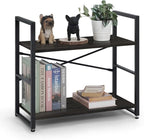 CAPHAUS 2 Tier Small Bookshelf, 24 Inch Width Free Standing Shelf, Bookcase by CAPHAUS