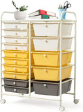 GLACER 15 Drawers Rolling Cart, Storage Cart by GLACERGrowupinhappiness