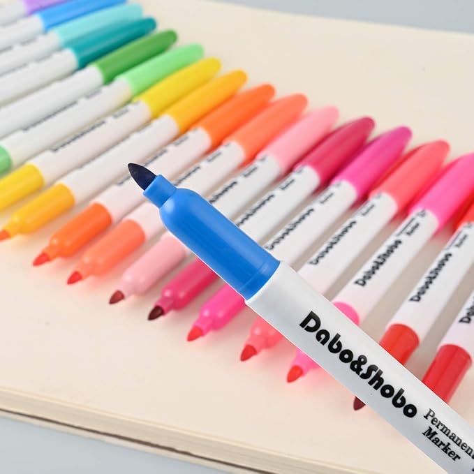 Dabo & Shobo 48 Colors Permanent Markers, Fast Drying, Suitable - Image 3