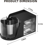 Marbrasse Desk Organizer with 2 Drawer, 360°Rotating Pen Holder, Desk - Image 3