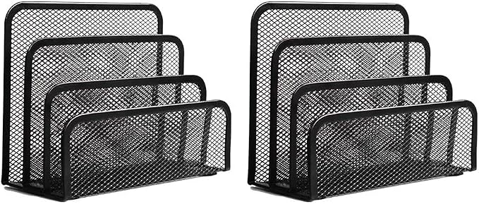 wishacc Folder Holder Desk, 2 Pack Mail Organizer Letter Holder by wishaccDirect