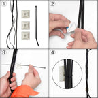XHF 100 PCS 1.1" White Self Adhesive Cable Zip Tie Mounts Wire Cable Clips - Image 3