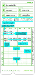 uPunch Time Clock Cards Hn3000, Two Sides, 7.37 X 3.37 - Image 3