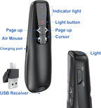Presentation Clicker PowerPoint Wireless Presenter Remote: Type C Rechargeable - Image 4