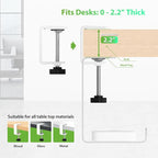 KEEGH 16'' Under Desk Cable Management Tray, Drill Free Clamp/Screws Mount - Image 7