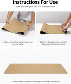 YSAGi Leather Desk Protector, Office Mat, Large Mouse Pad, Non-Slip PU Leather - Image 9