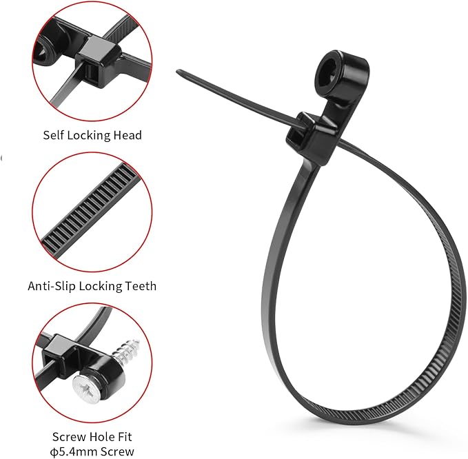 MasiStranth 200 PCS 14 inch Black Zip Ties - Image 4