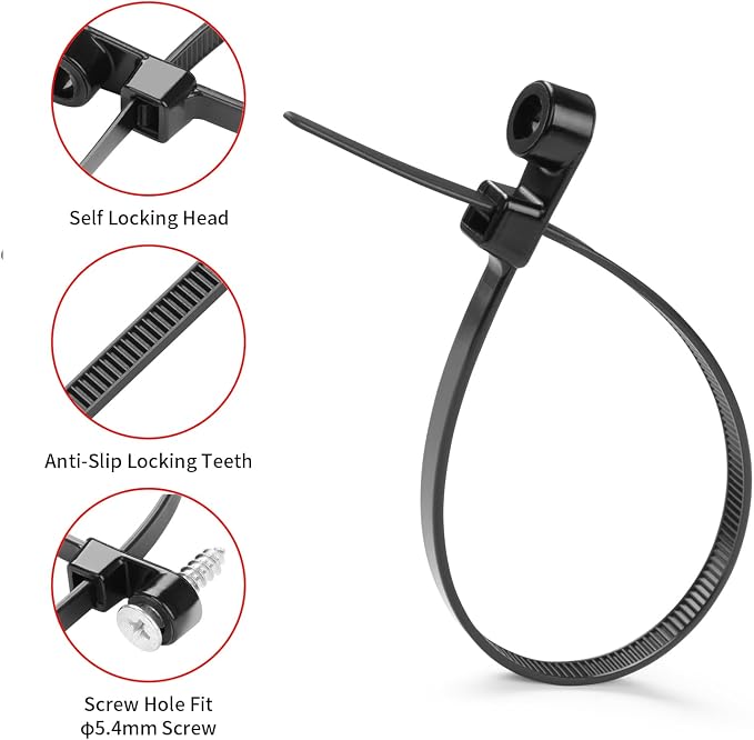 MasiStranth 1000 PCS 12 inch Black Zip Ties - Image 4