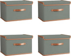 Tuza 4 Pack Storage Bins with Lids, Collapsible Closet Organizer Container by TidySpaceSoftlyStyled
