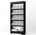 LHIUGE 5-Layer Brochure Display Rack, Freestanding Wooden Magazine Rack by LHIUGE